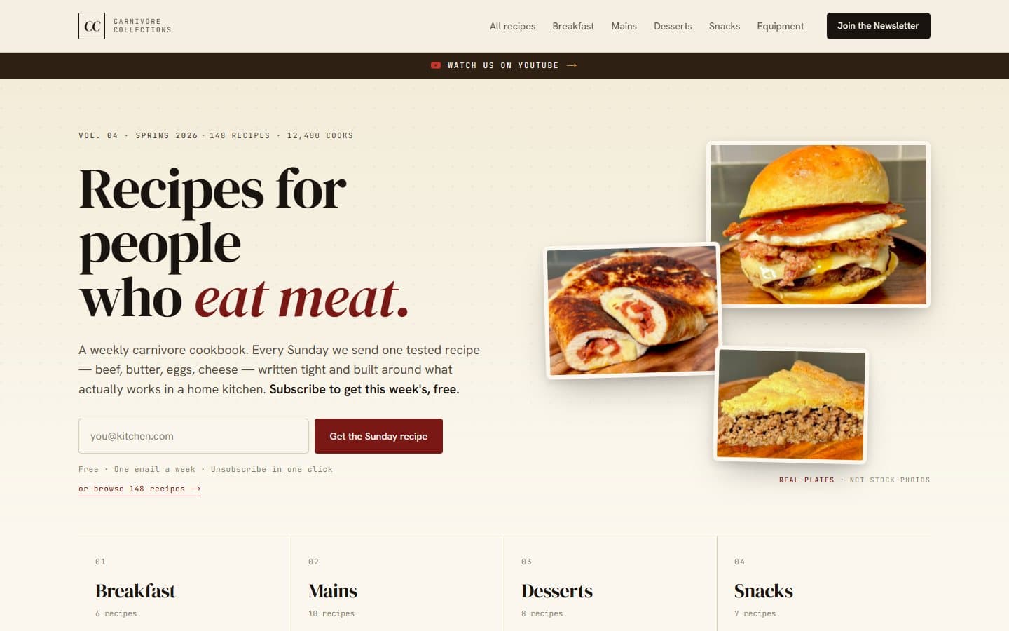 Carnivore Collections — a weekly recipe newsletter